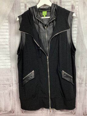 Adam Jacobs Vest Black Double Layered Hooded XL